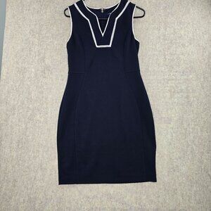 Tommy Hilfiger Womens Navy Sheath Dress Size 10 Polyester Blend Sleeveless